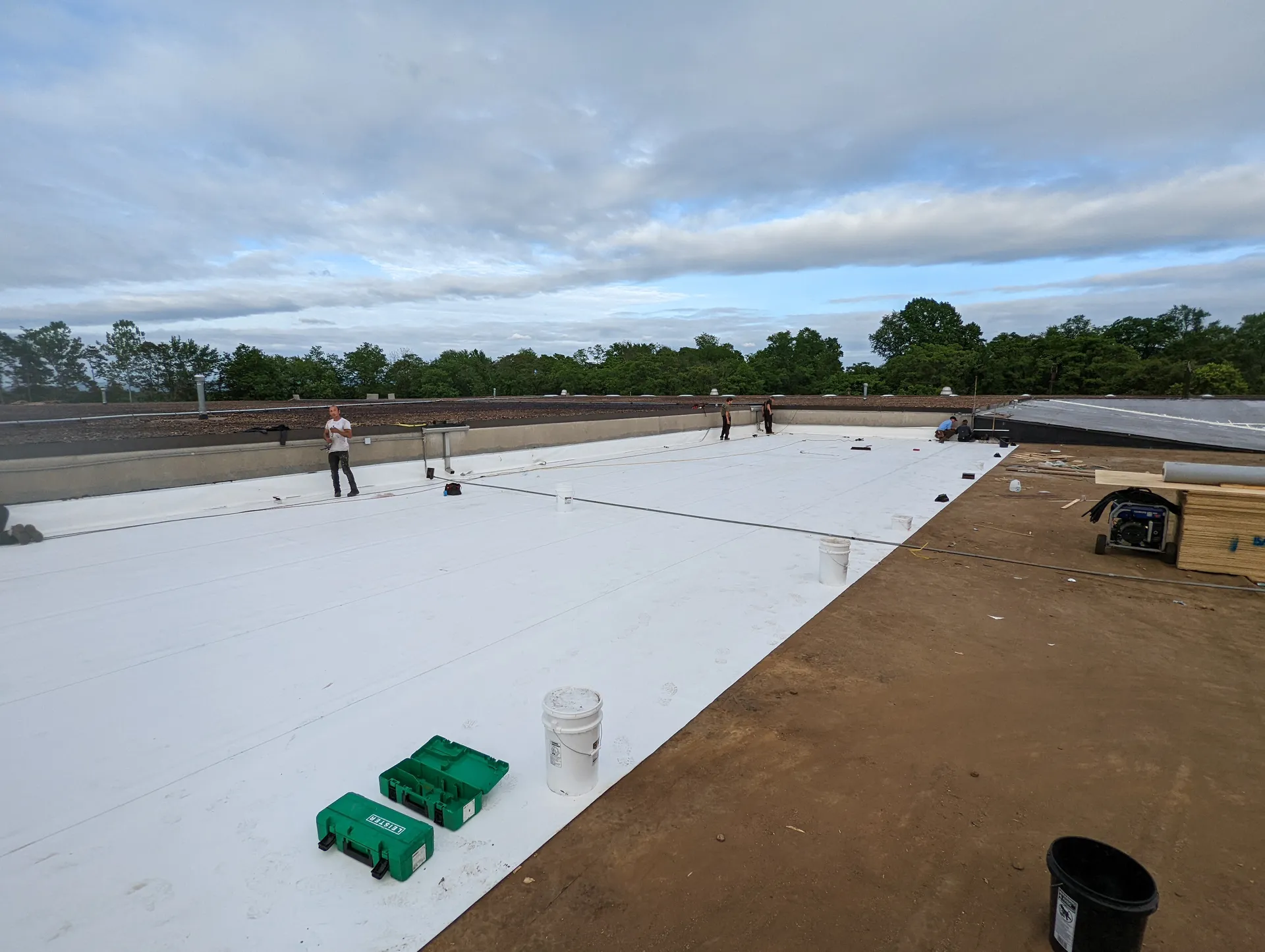 Commercial roofing and construction project